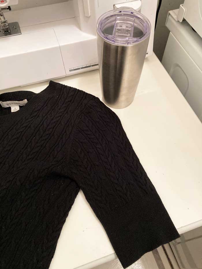 sweater used for coffee sleeve