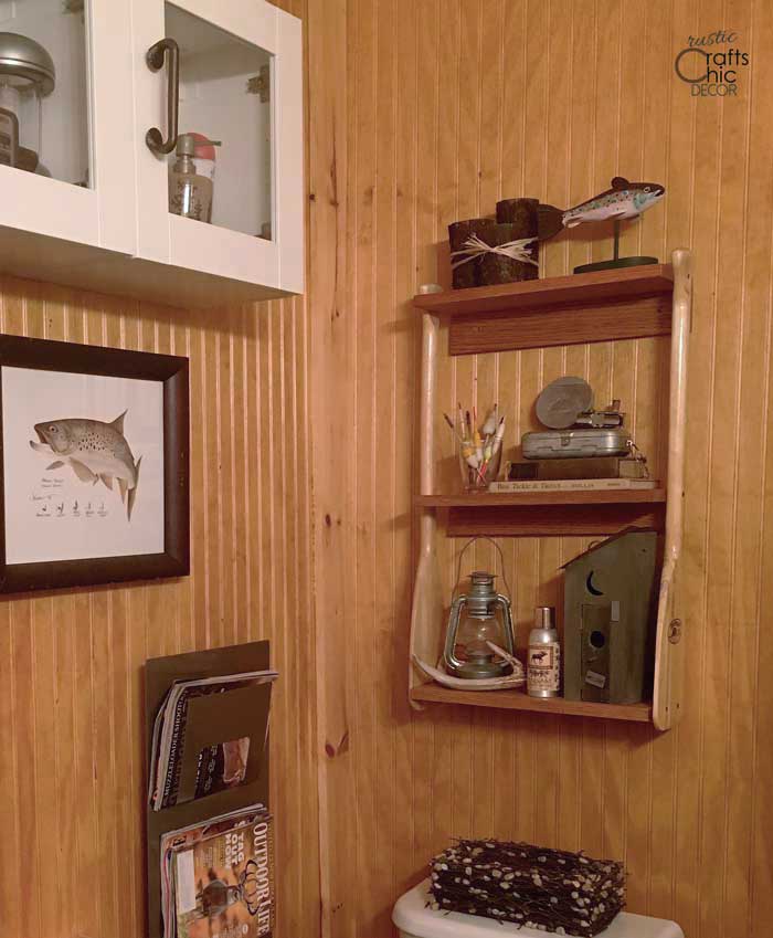 canoe paddle shelving unit