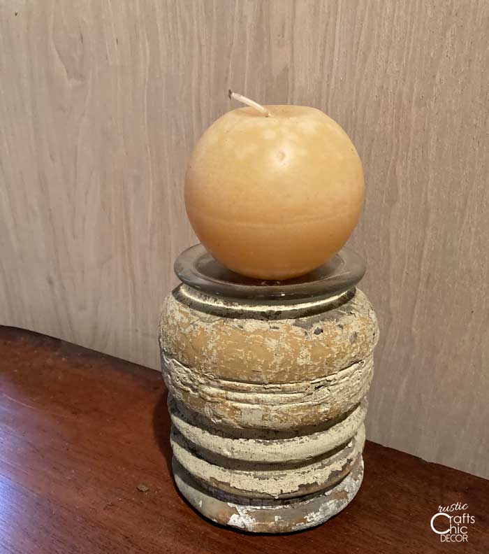 upcycled post candle holder