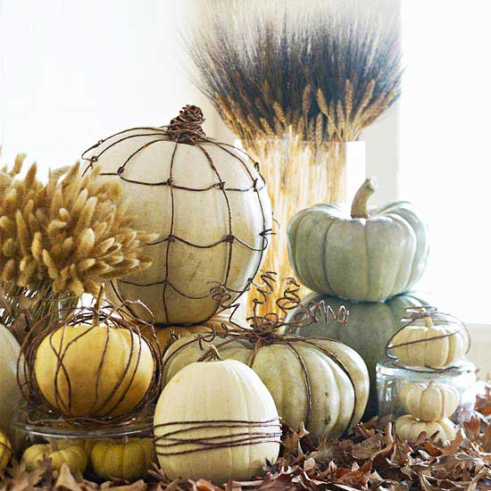 wired pumpkin centerpiece