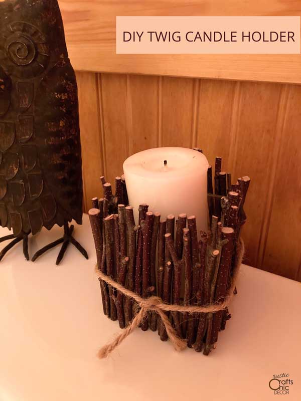 Tree Limb Branch Bark Twig Candelabra Candle Holder Sculpture Rustic Lodge 
