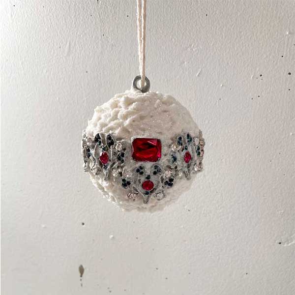 jeweled snowball christmas ornament