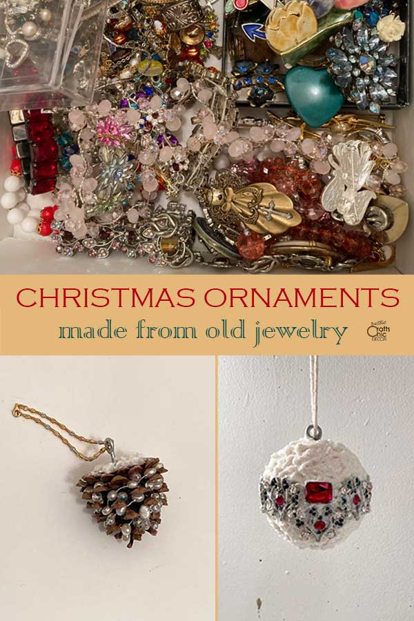 christmas ornaments made from old jewelry