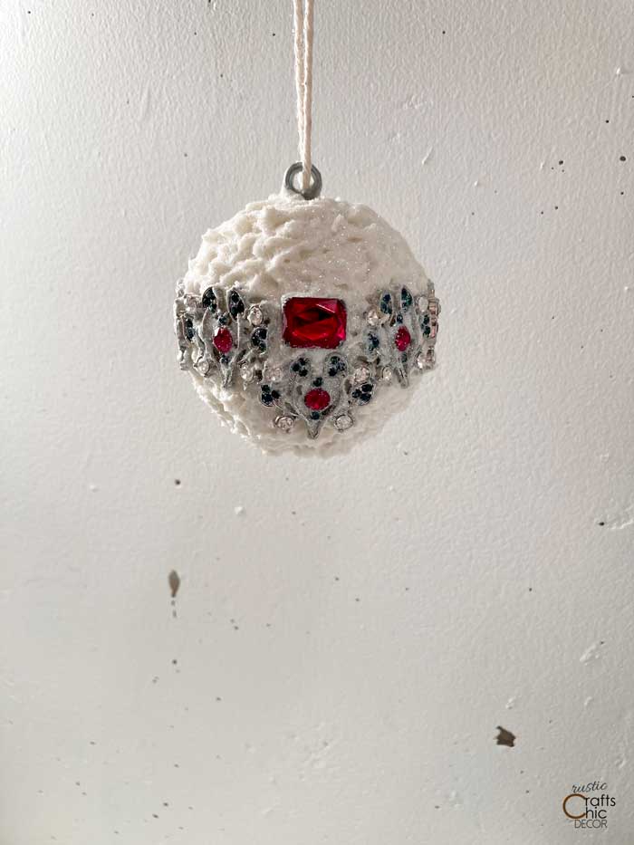 christmas snowball ornament with jewelry