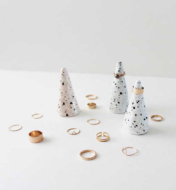 diy faux ceramic ring holder cones