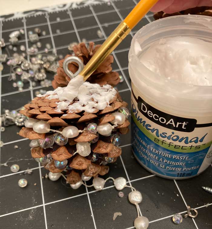 diy pinecone ornament step four