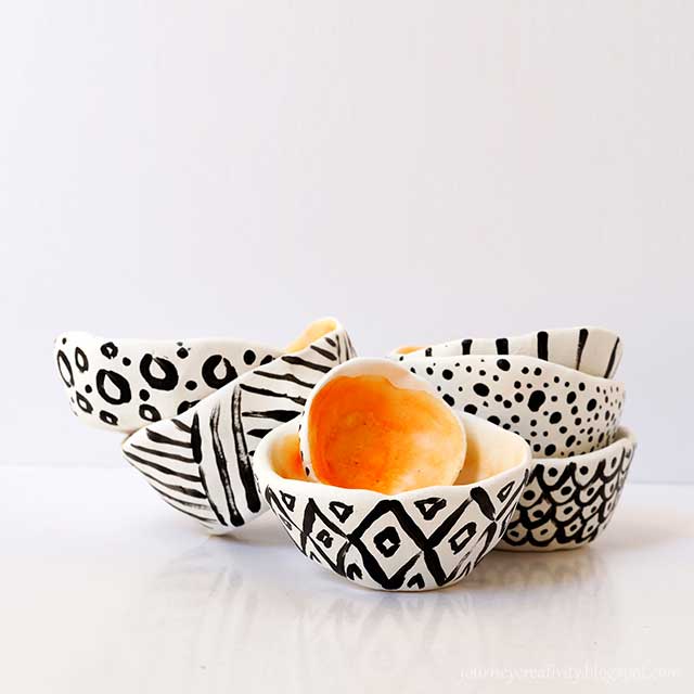 modeling clay doodle bowls