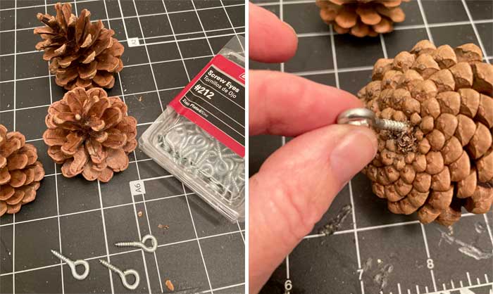 pinecone ornament diy step one