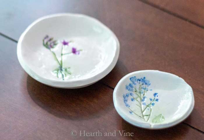 pressed flower jewelry dish