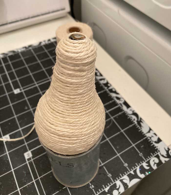 twine covered light bulb