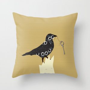 crow throw pillow