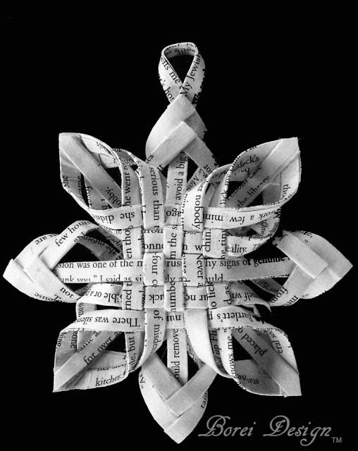 book page snowflake ornament