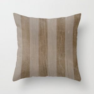 rustic neutral wood stripes throw pillow