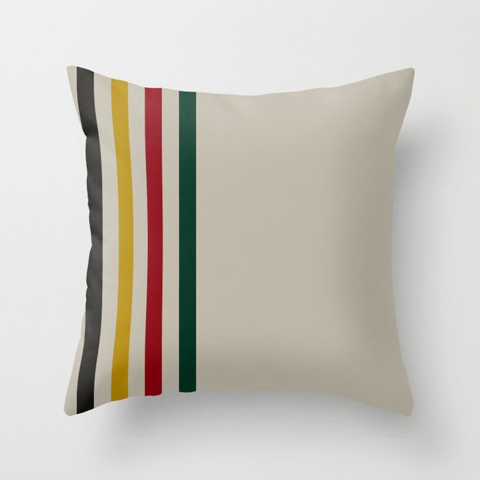 trapper stripes winter throw pillow