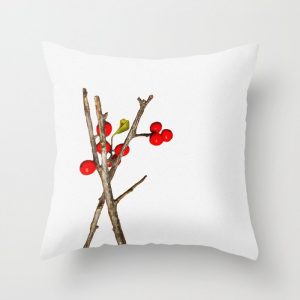 winter berries throw pillow