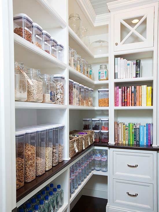 books in a pantry