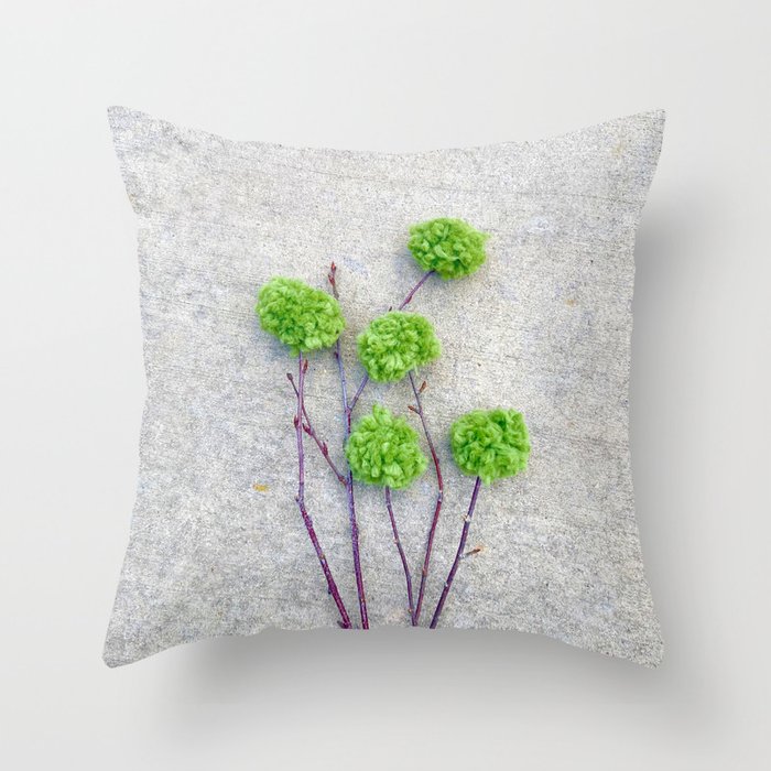 rustic floral branch pillow