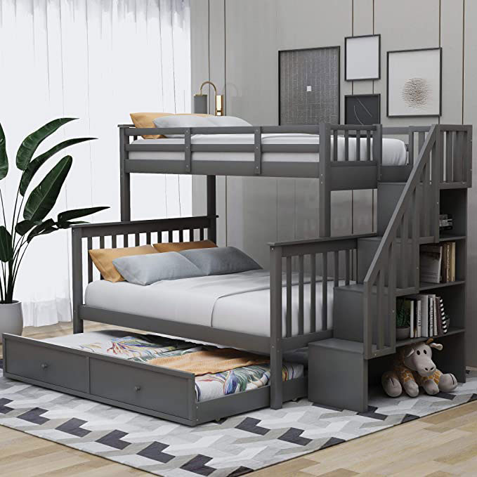 twin over full bunk bed with storage