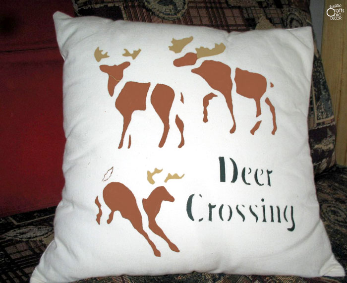 deer painted throw pillow