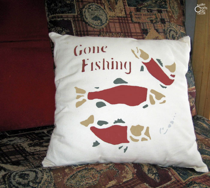 painted fish pillow