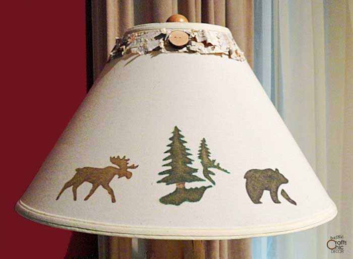 painted linen lampshade