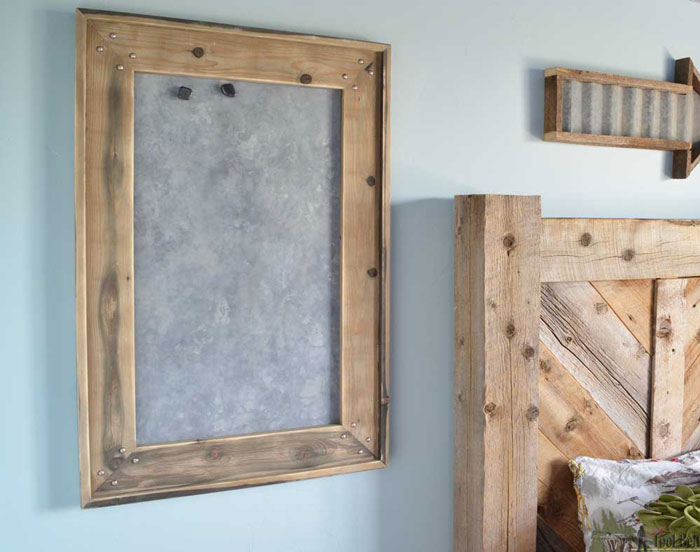 rustic magnet board with frame