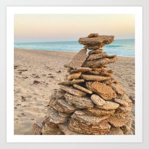 beach rock pile