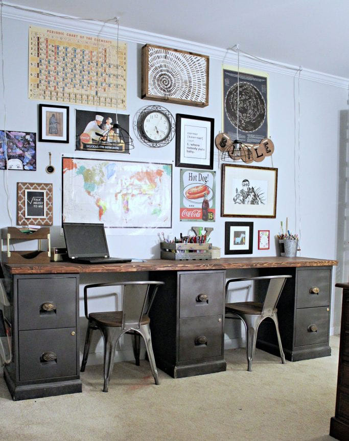 repurposed file cabinet desk