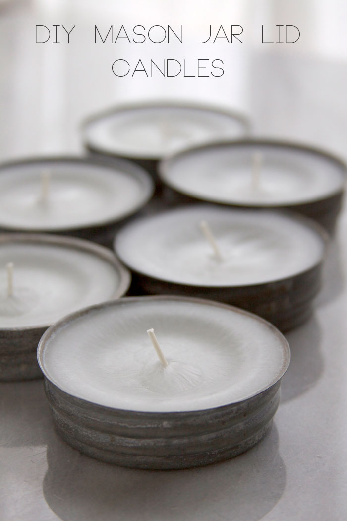 diy mason jar lid candles