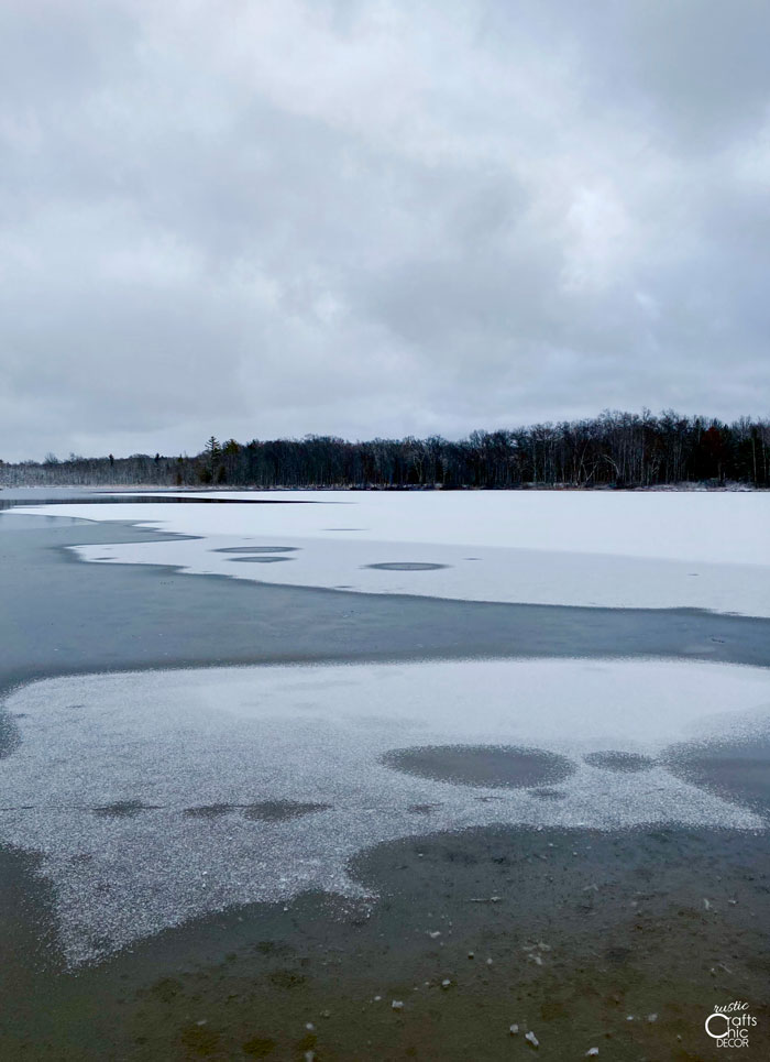 frozen lake off trail