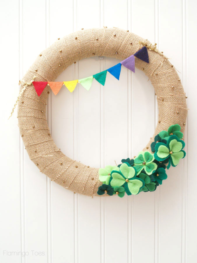 lucky shamrocks st patricks day wreath