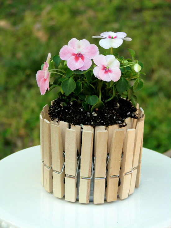 mini picket fence flower pots