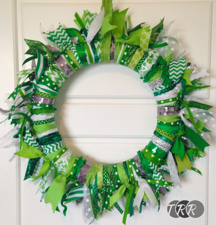 ribbon tied irish wreath