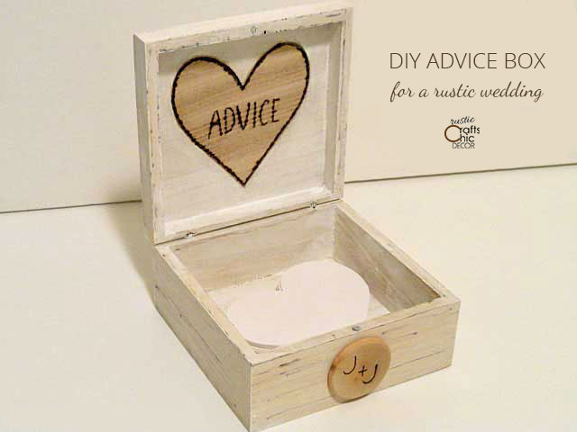 rustic wedding advice box