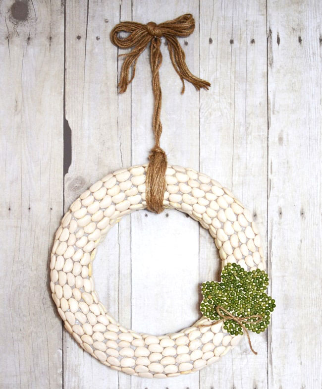 split pea shamrock wreath