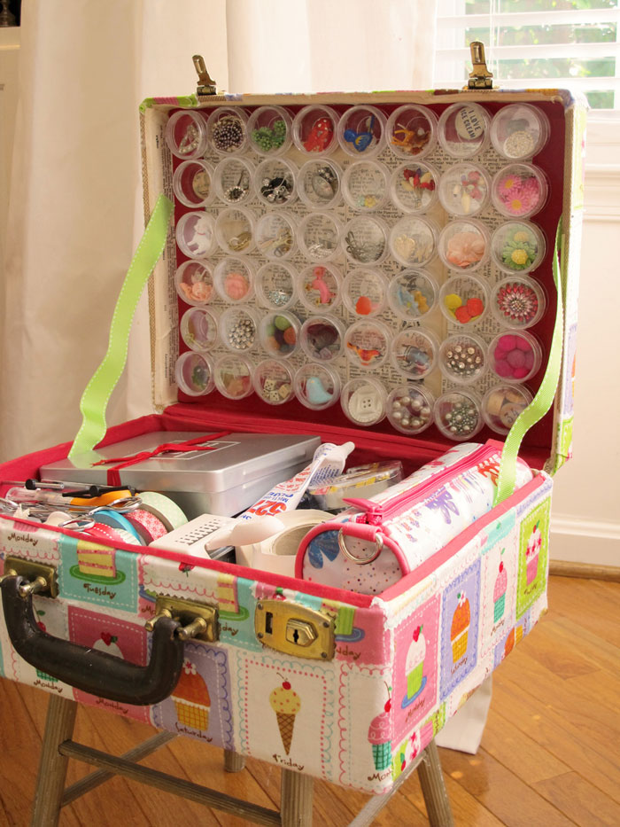 suitcase for craft supplies