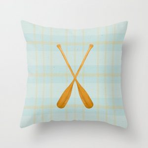 summer plaid paddles pillow