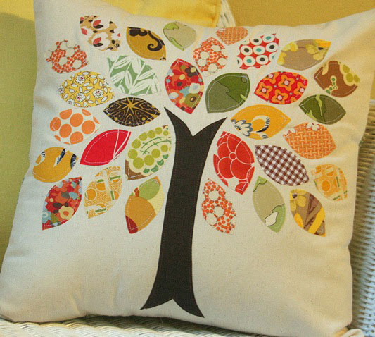 tree applique pillow