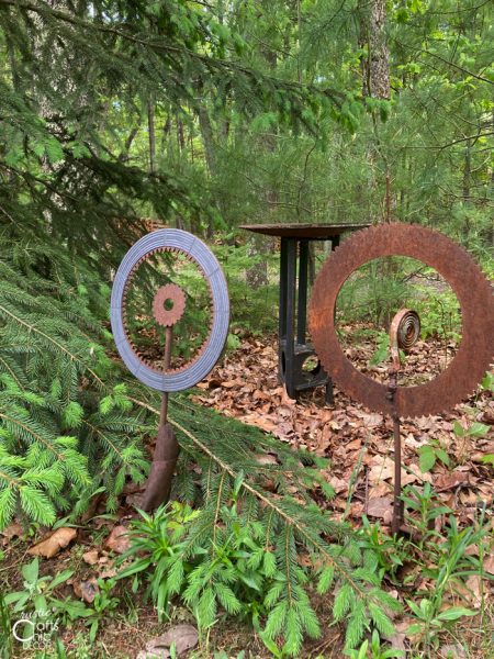 welded metal garden flower