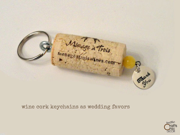 wine cork keychain wedding favor