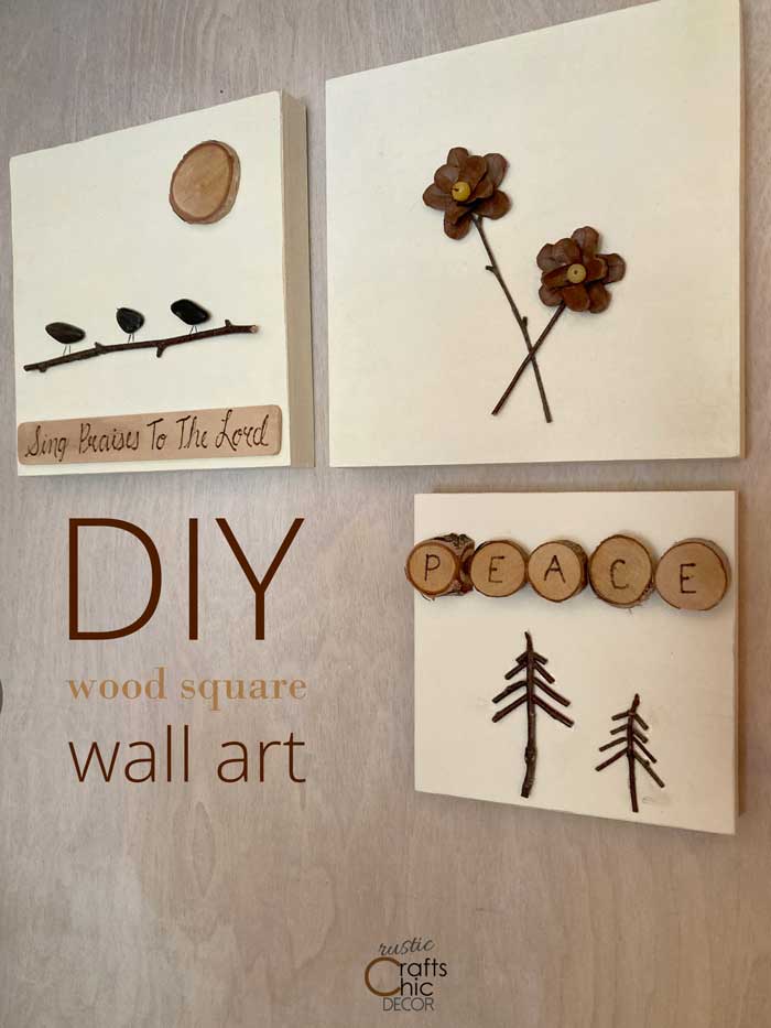 Diy Wood Wall Art Squares Rustic Crafts Chic Decor - Wood Wall Art Decor Diy