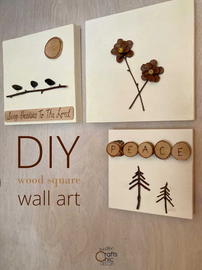 DIY Wood Wall Art Squares - Rustic Crafts & DIY