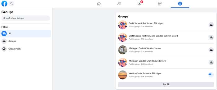 facebook craft show groups