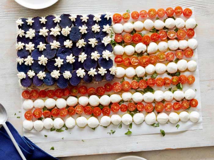 flag caprese salad