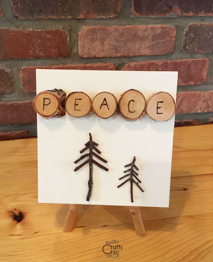 peace diy wood art square