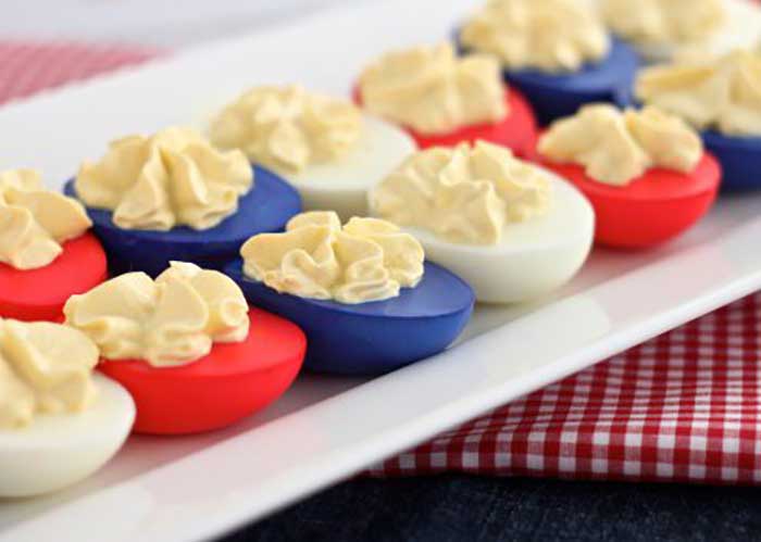 red white and blue deviled eggs