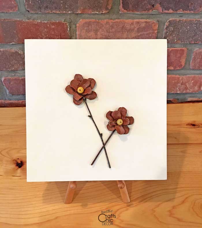 rustic flowers wood wall art