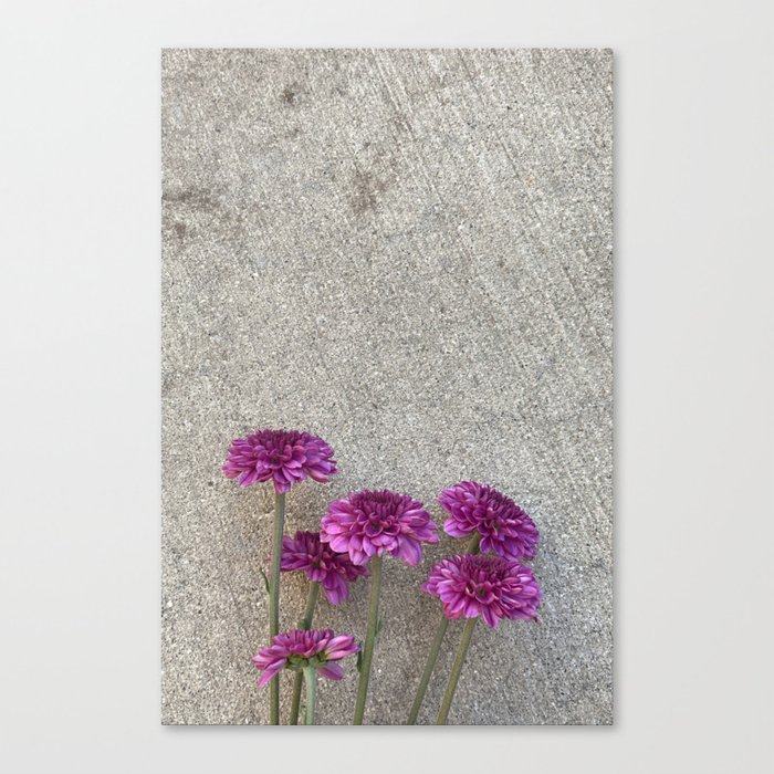 flowers on concrete print