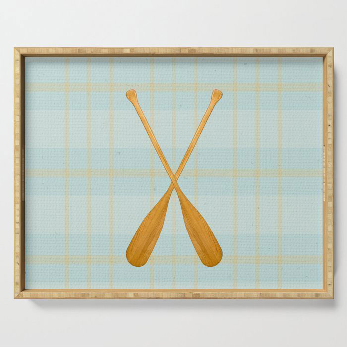 summer plaid serving tray