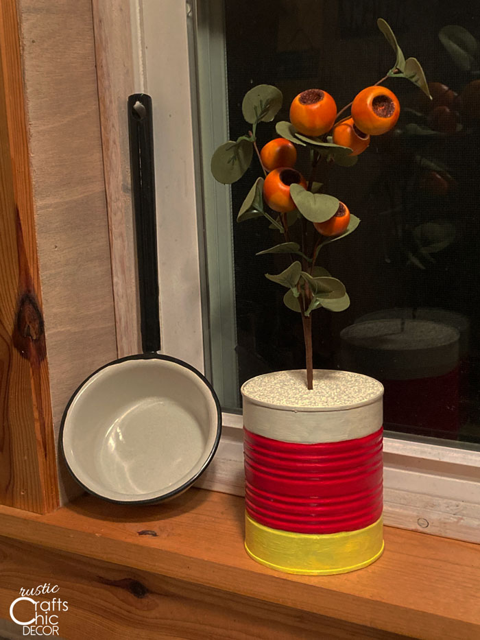 candy corn can planter